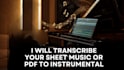 transcribe your sheet music or pdf to instrumental
