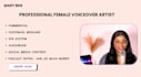 record a professional female voice over