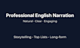 record professional english narration