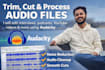 trim, clip, and process your audio files using audacity