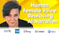 record a human female voice over to replace ai narration