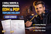 write a professional edm or pop topline melody and lyrics