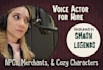 voice cozy game characters, merchants, and npcs