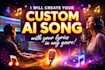 create custom ai song  with your lyrics and any genres