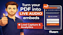 turn your PDF into a live audio embed with lead capture