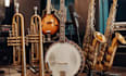 record pro brass horn section trumpet saxophone mandolin banjo for country music