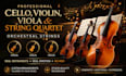 record cello, string quartet, violin and viola orchestral strings to your music