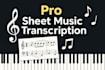 transcribe any audio into accurate sheet music notation