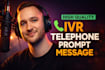 record high quality IVR telephone prompt and voice mails
