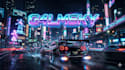 create a custom dark synthwave or cyberpunk track