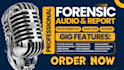 do forensic audio analysis, audio editing, noise reduction, voice detection