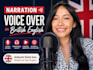 do a voice over in english with british accent