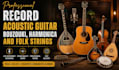 record acoustic guitar, bouzouki, harmonica and folk strings