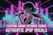 sing custom anime opening songs in authentic jpop style