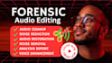 do forensic audio cleanup, detect background voice, noise reduction, enhance