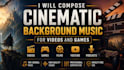 compose cinematic background music for videos and games