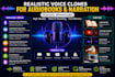 create realistic voice clones for audiobooks and narration