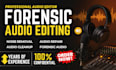 do forensic audio editing, noise reduction, cleanup, voice enhancement