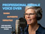 be a warm female voice over