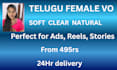 record a professional telugu female voice over