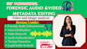 forensic audio and video editing analysis, metadata editing, podcast audio
