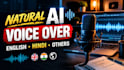 create natural ai voice over for youtube videos and shorts