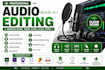 do audio editing remove background noise, fix clean your audio file