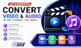 convert video to mp3, mp4 and other formats within 24 hours