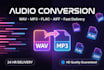 convert your audio file to any format wav mp3 flac