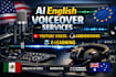 create professional ai english voiceovers for youtube, audiobook, e learning