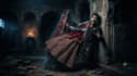 create dark gothic horror animation with dripping blood