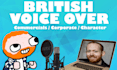 record a deep british male voice over