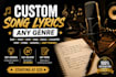 write the lyrics for your songs