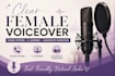 record a clear female voiceover for your script