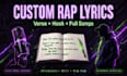 write custom rap lyrics verses and hooks for your song