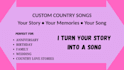 help you capture memories through heartfelt country songwriting