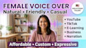 do casual female character voice over