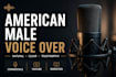 record a professional american male voice over