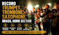record trumpet, trombone, saxophone, brass, horn section