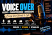 do professional voice overs, accents, and character voices