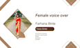 record a clear and natural female voice over