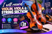 record violin, viola and string section for your song in 24 hours