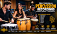 record professional snare drum, congas, djembe, and percussion tracks