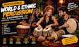 record professional djembe, frame drum, tabla, talking drum, and airy percussion