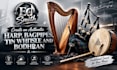 create an authentic harp bagpipes tin whitsle and bodhran