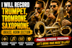record trumpet, trombone, saxophone, brass, horn section