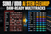 clean suno ai stems and prepare daw ready multitracks