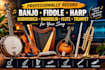 record banjo fiddle harp harmonica mandolin flute