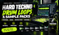 create hard techno drum loop, schranz sample, industrial techno beat sample pack