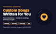 write a custom personalized song for wedding, birthday or gift